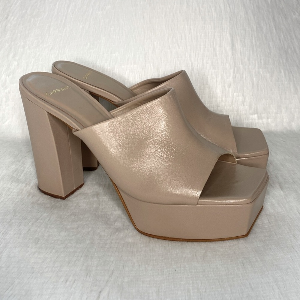 CARRANO Kenzie-Dress Platform Slide Sandal a leather Bella Nude Women’s 10